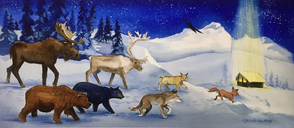 “Come to the Stable” Original Watercolor