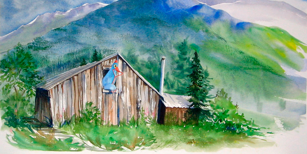"The Bird House" Original Watercolor